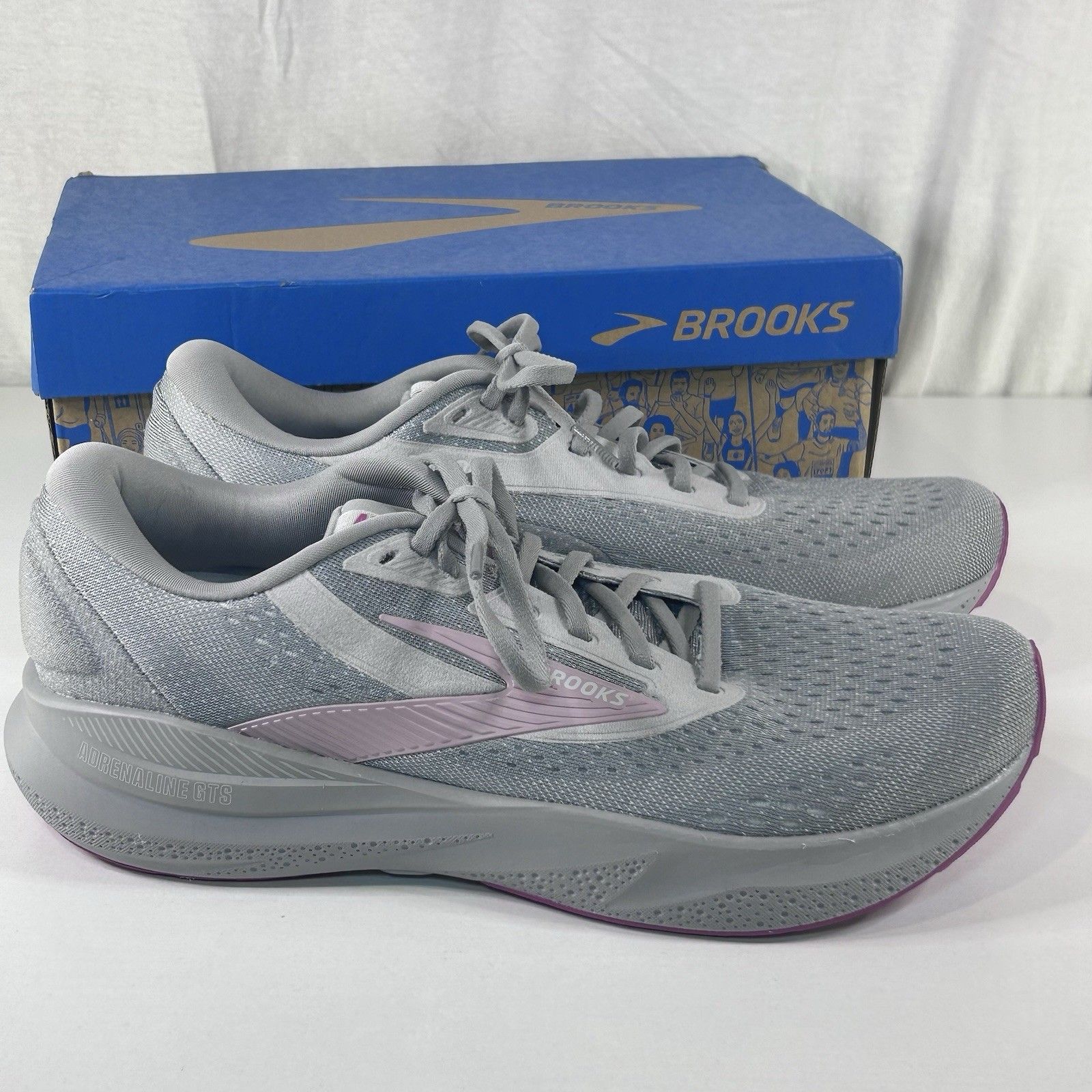Brooks Adrenaline Gts 24 Womens Size 12 Narrow Gray Pink Running Sneakers New